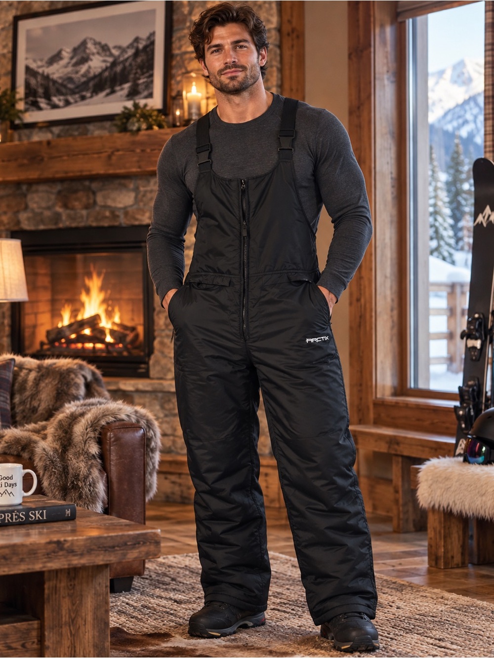 Arctix Men's Black Ski Snow Bib Overalls